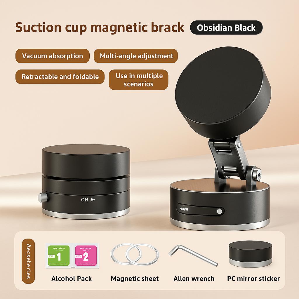 Magnetic Vacuum Car Phone Holder With Suction Cup