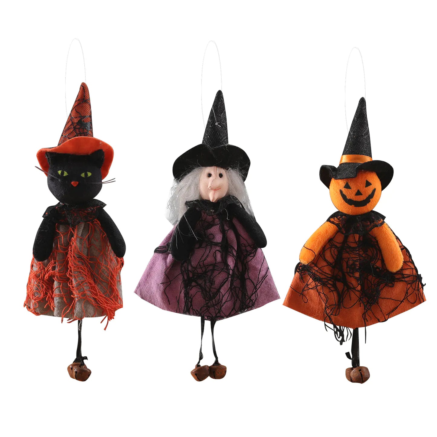 Halloween Hanging Decorations - Pumpkin, Ghost & Witch