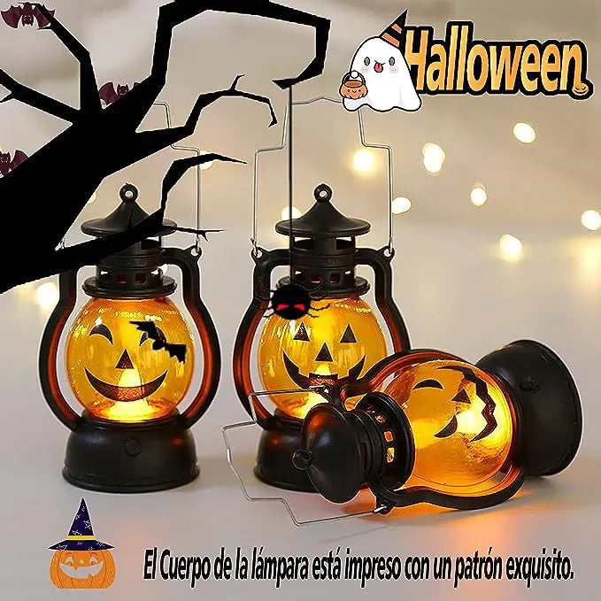 Portable Pumpkin Skull Oil Lamp for Halloween Decor