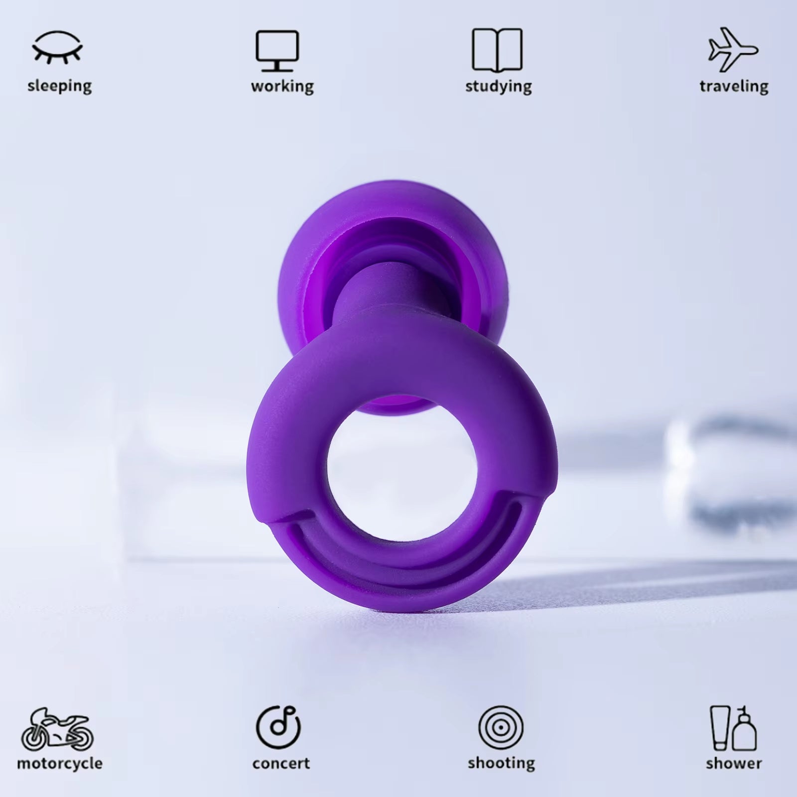 HUAK Silicone Earplugs for Swimming Sleep Noise Cancel Noise Reduction-Soundproof Reduce Disturbances -Quality Loop Earplugs