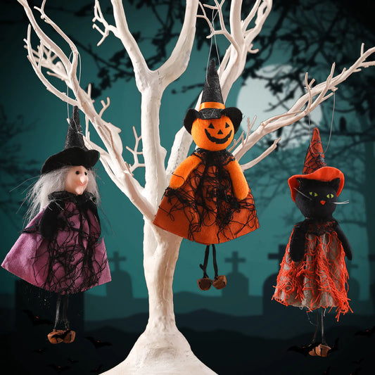 Halloween Hanging Decorations - Pumpkin, Ghost & Witch