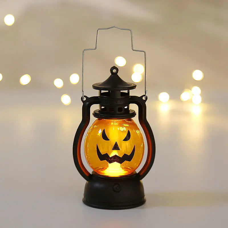 Portable Pumpkin Skull Oil Lamp for Halloween Decor
