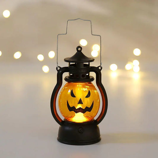 Portable Pumpkin Skull Oil Lamp for Halloween Decor